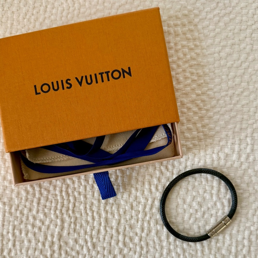 Louis Vuitton Black and Silver Bracelet